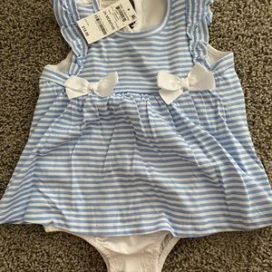 Blue stripe romper